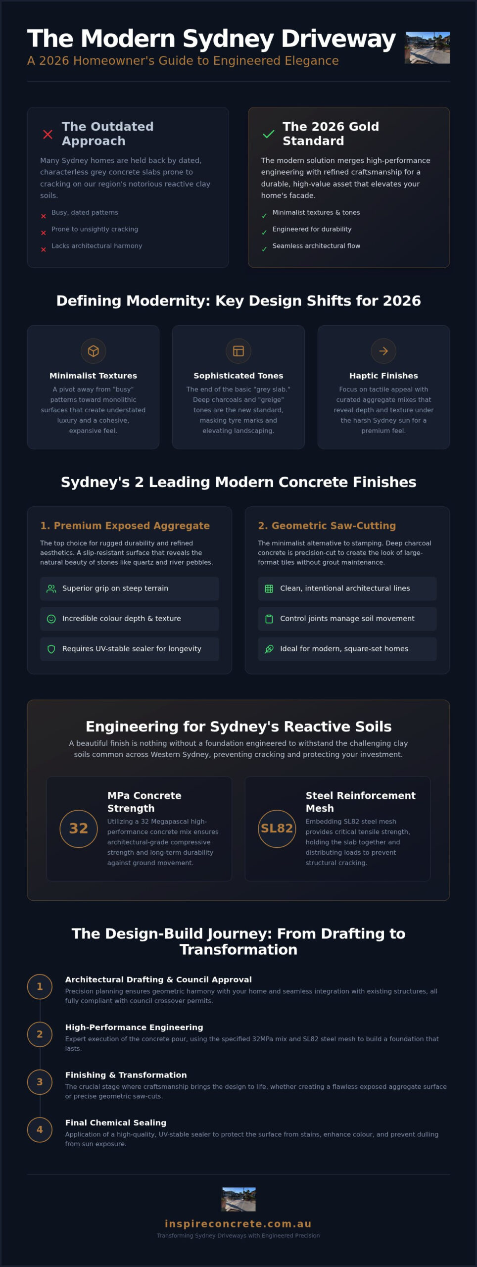 Modern Concrete Driveway Designs Sydney: 2026 Trends & Architectural Inspiration