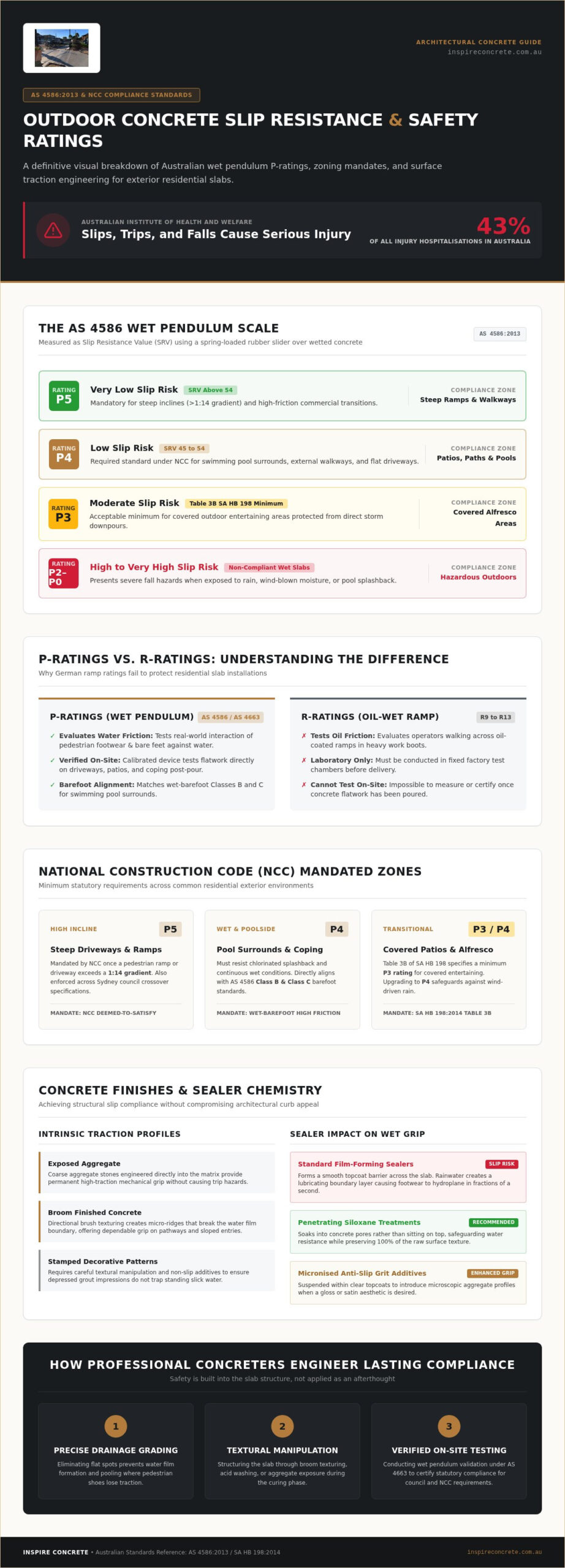 Outdoor Concrete Slip Rating: Australian Guide (2026)